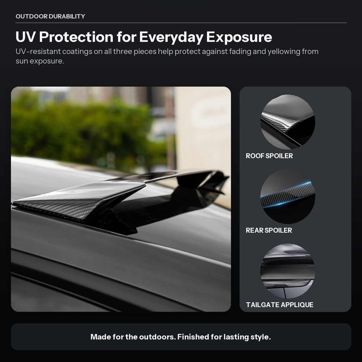 Model Y Juniper Dry Carbon Fiber Rear Exterior Accessories Kit (3-Piece) - Tesery Official Store