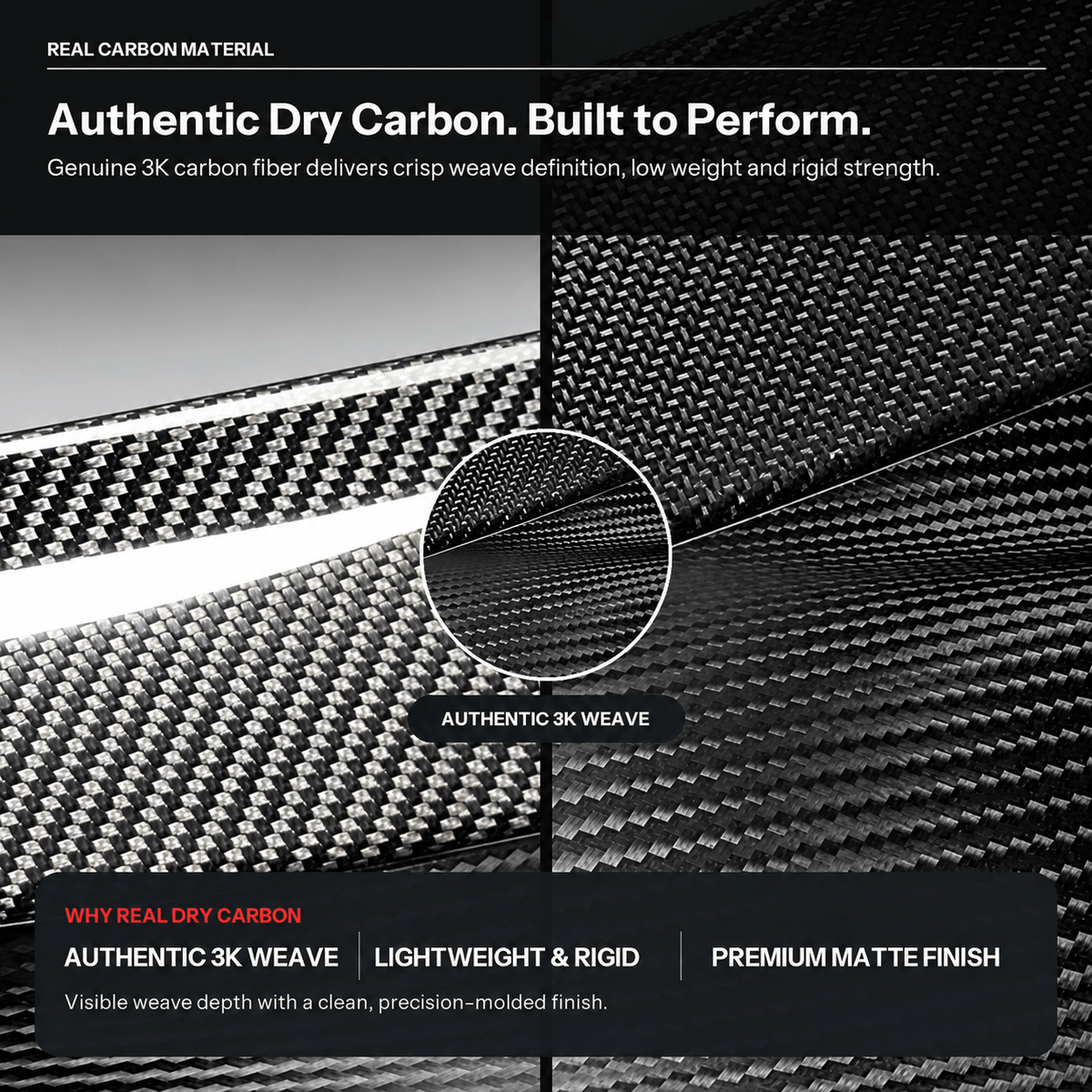 Model Y Juniper Dry Carbon Fiber Rear Exterior Accessories Kit (3-Piece) - Tesery Official Store
