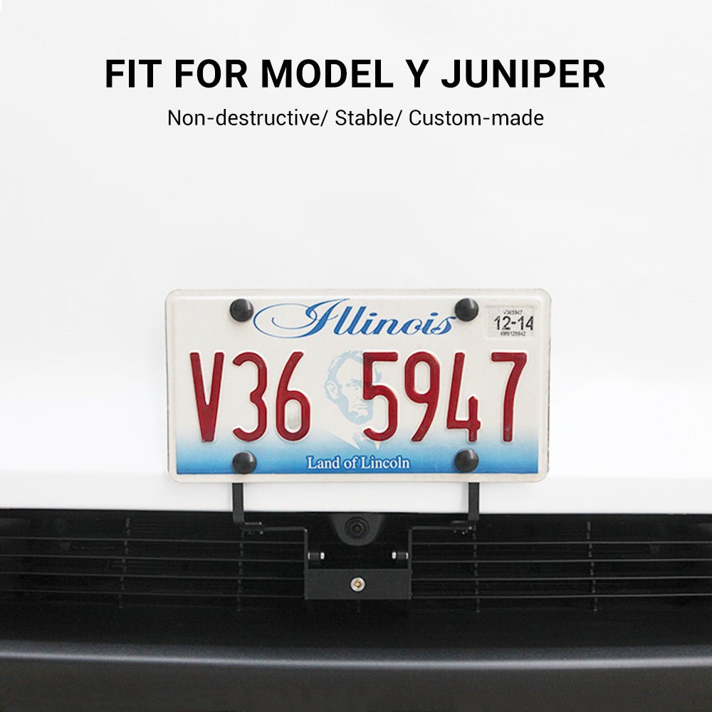 Model Y Juniper Front License Plate Holder | No - Drill, Anti - Theft Aluminum - Tesery Official Store