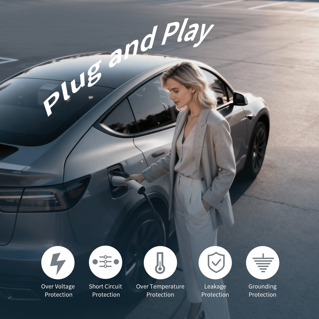 Portable EV Charger | 3.5KW AC | APP Control Wallbox - Tesery Official Store