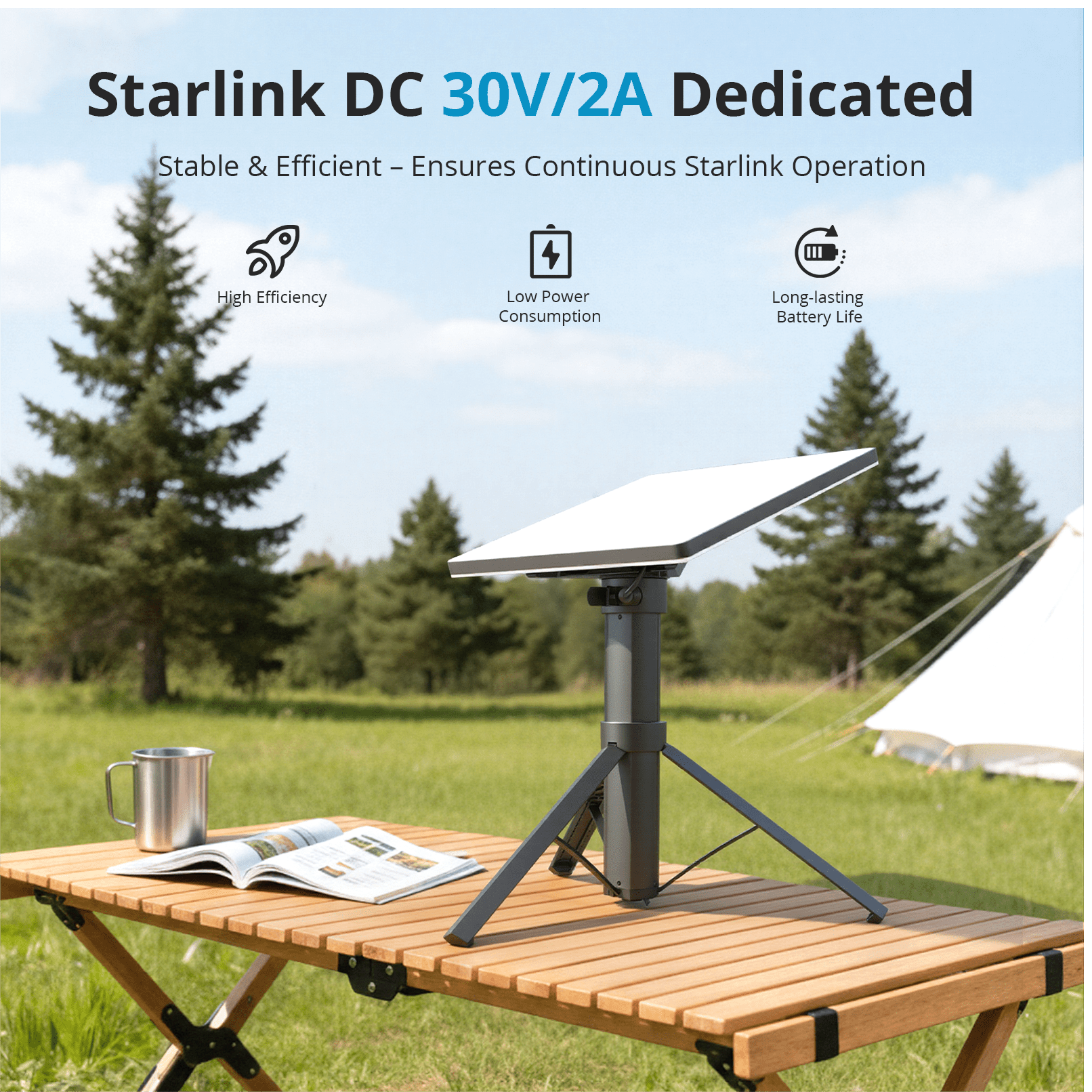 Portable Power & Mounting System for Starlink Mini | 45000mAh Battery Tripod Stand - Tesery Official Store