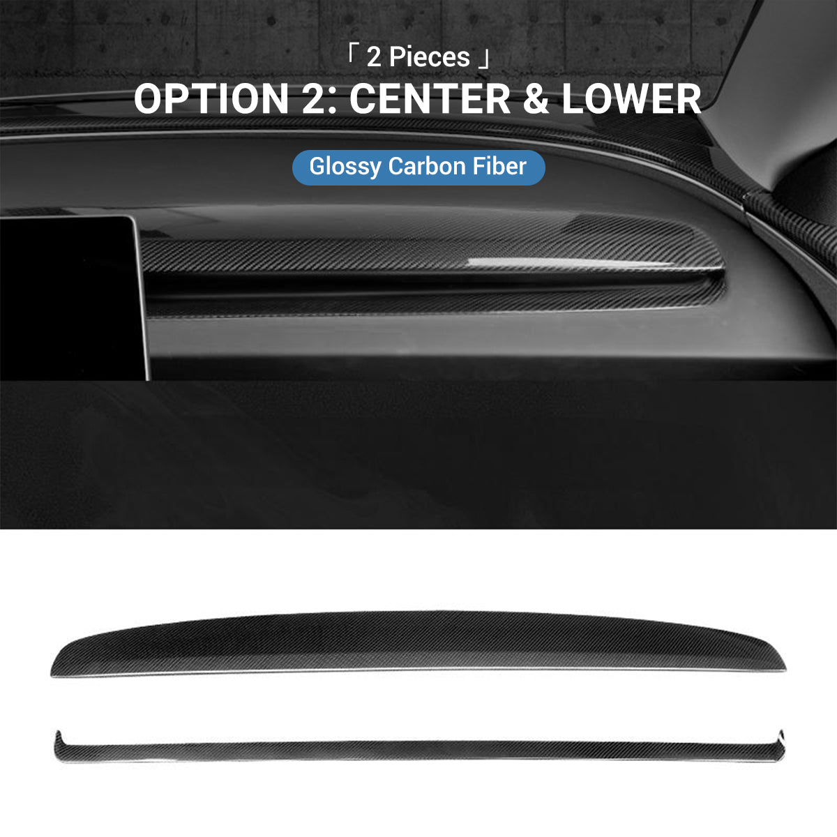 Real Dry Carbon Fiber Dashboard Cover Overlay for Model 3 Highland & Model Y Juniper - Tesery Official Store