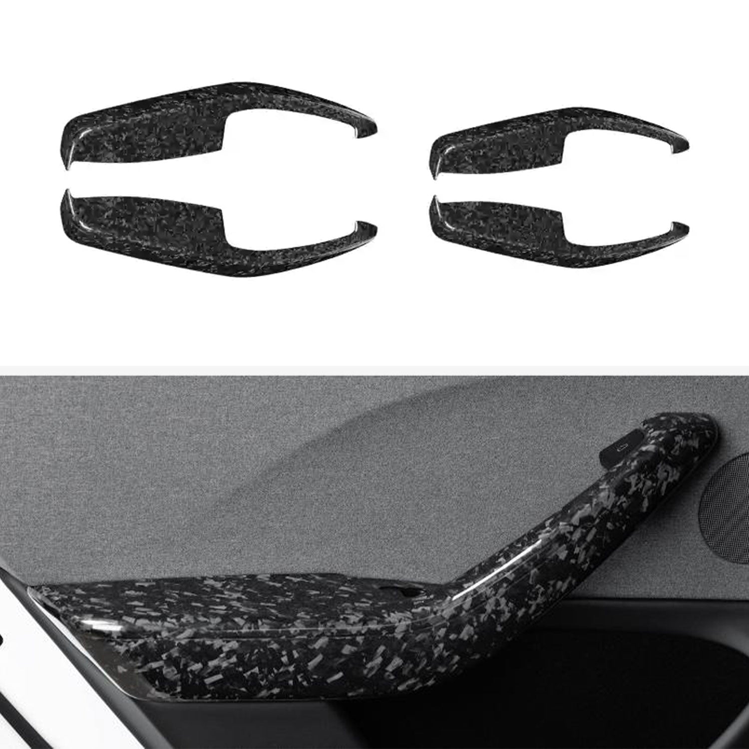 Real Dry Carbon Fiber Door Armrest Cover Overlays for Model 3 Highland - Tesery Official Store