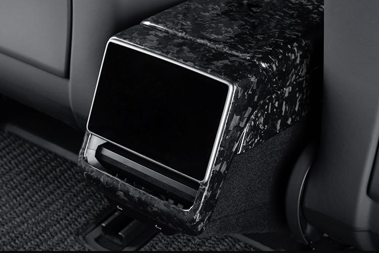 Real Dry Carbon Fiber Rear Screen Trim Frame Overlay for Model 3 Highland & New Model Y - Tesery Official Store
