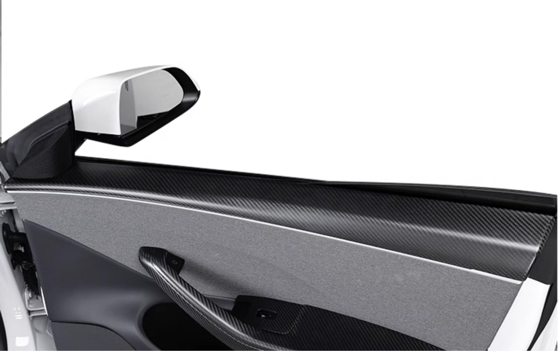 Real Dry Carbon Fiber Upper Door Trim Panel Overlay for Model 3 Highland & New Model Y - Tesery Official Store