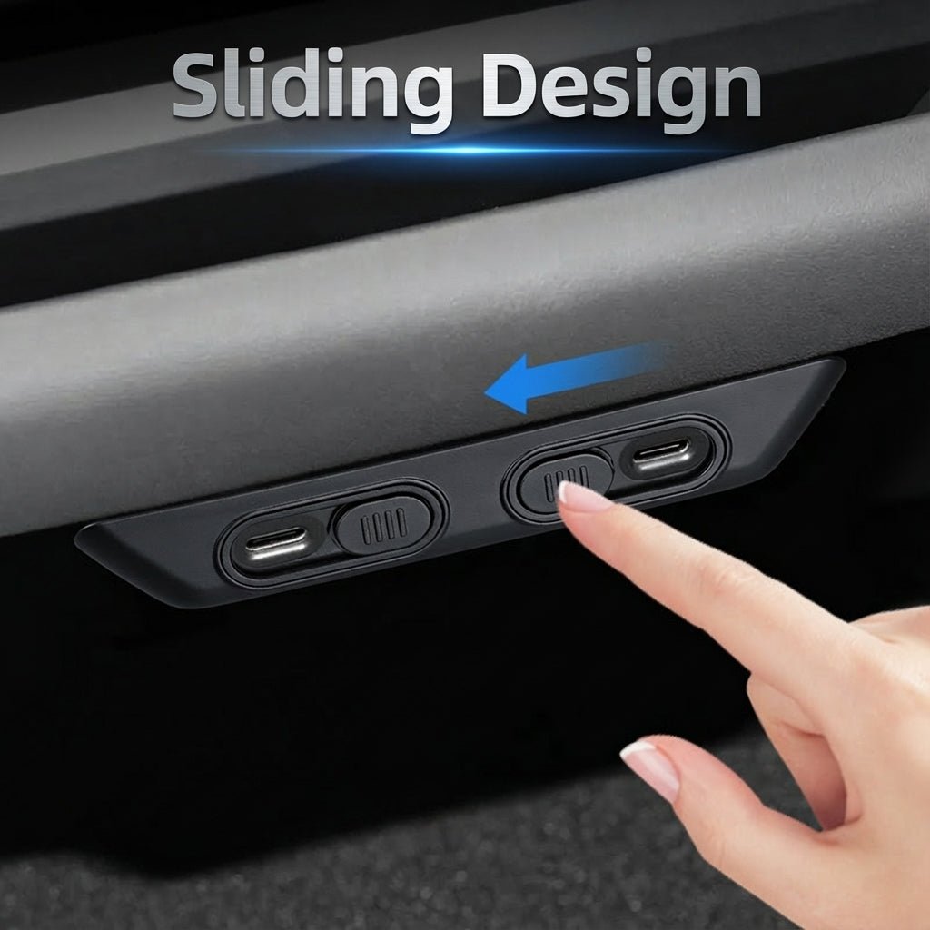 Rear USB Charging Port Sliding Protector for ModelY Juniper&Model3 Highland - Tesery Official Store