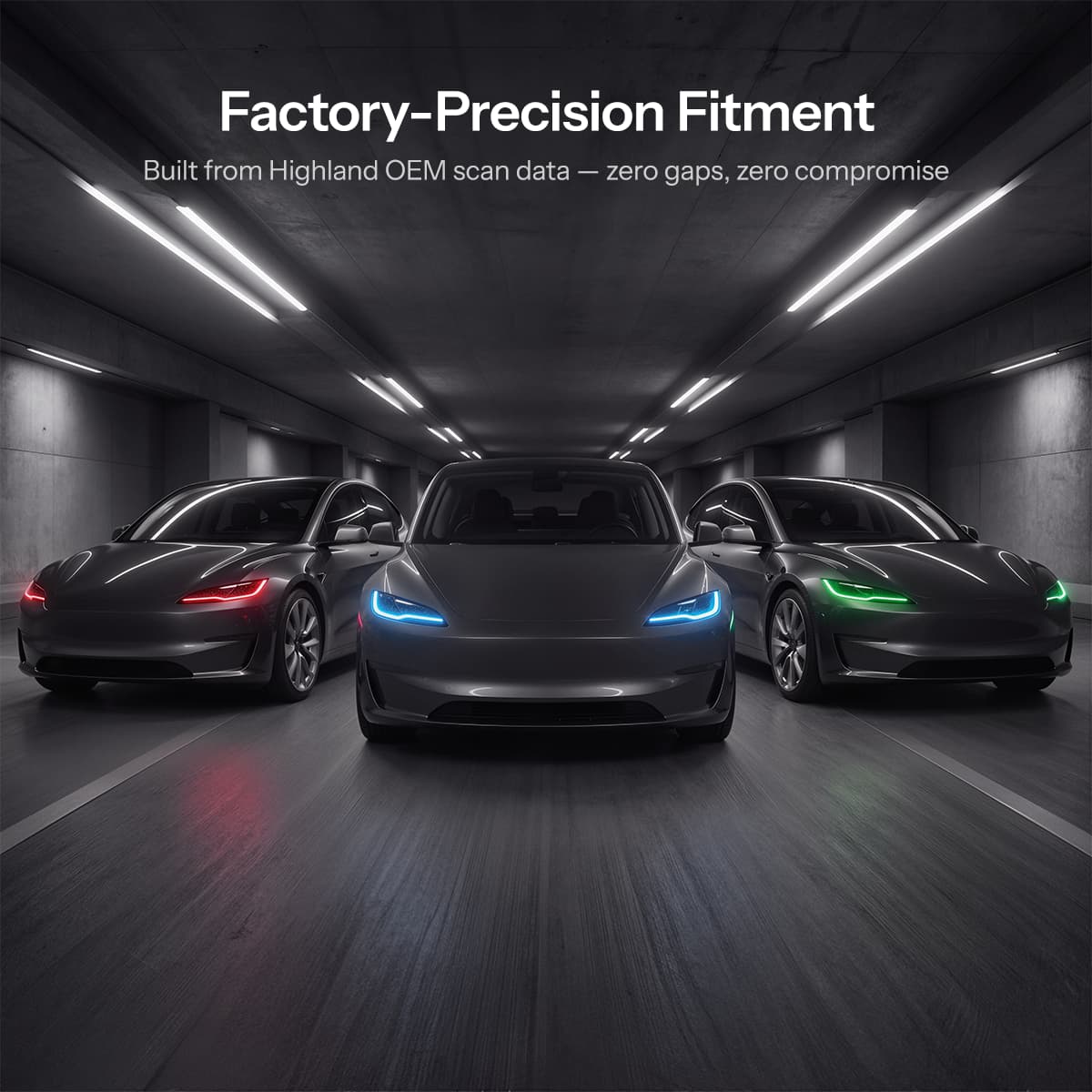 RGB DRL Module Upgrade Kit for Model 3 Highland丨App & Remote Control - Tesery Official Store