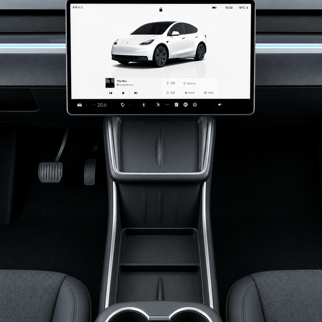 Silicone Center Console Lower Tray Mat for Model Y Standard 2026+ - Tesery Official Store