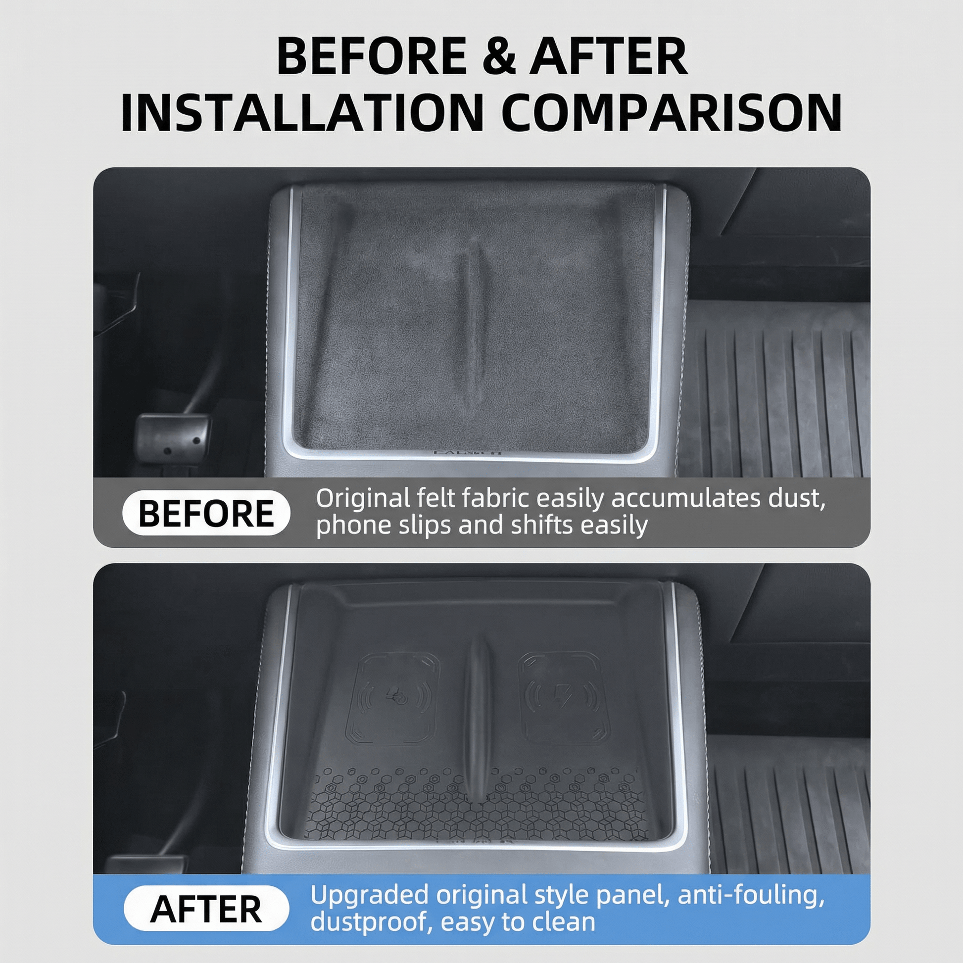 Silicone Center Console Mat for Model Y Standard 2026 – Non - Slip Wireless Charging Pad Cover - Tesery Official Store