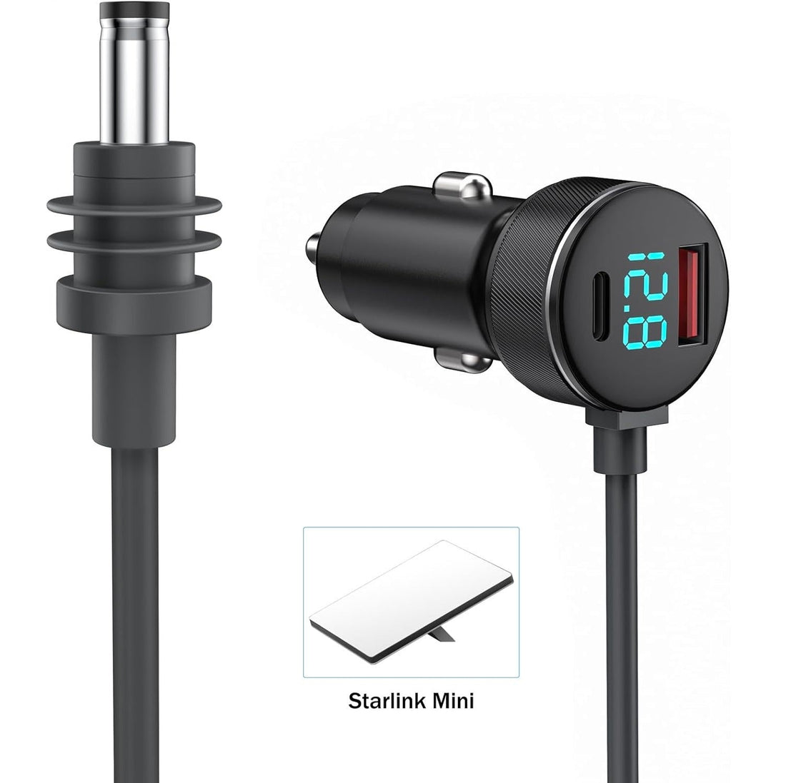 Starlink Mini Car Charger with Digital Display | 100W Type - C Power Cord - Tesery Official Store