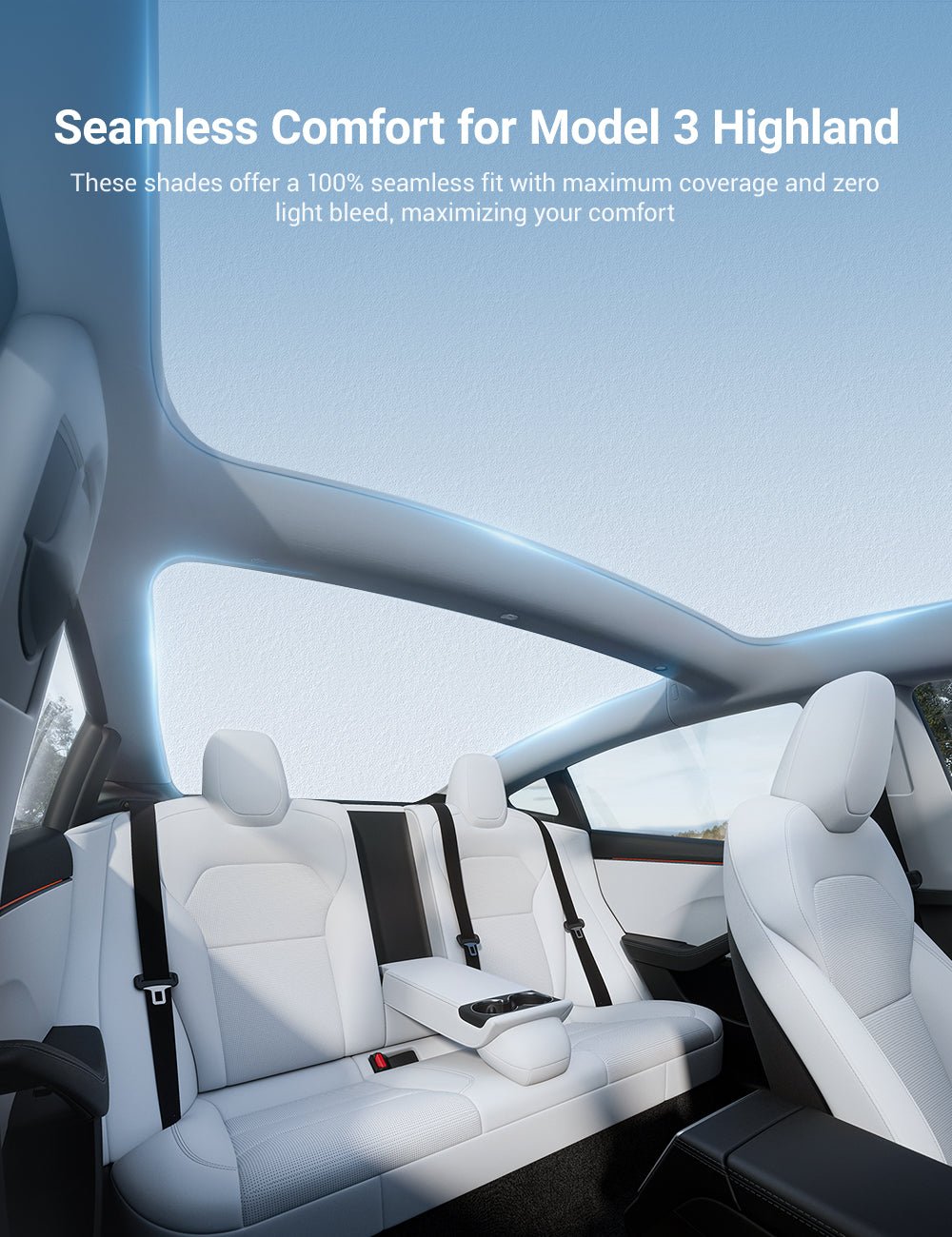 Summer Comfort Pack: Roof & Windshield Shades for Model 3 Highland - Tesery Official Store