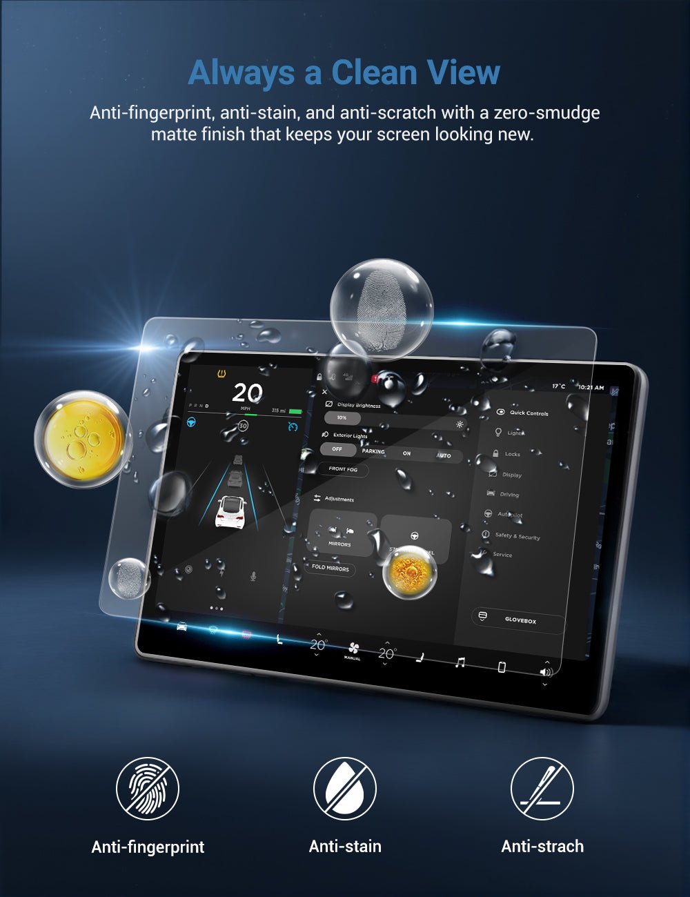 Tempered Glass 9H Screen Protector for Tesla Model 3 / Y - Tesery Official Store