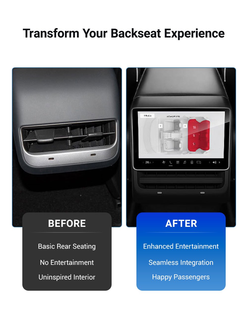 TESERY 8 Inch 4G Android Rear Entertainment Screen Display for Tesla Model Y / 3 - Tesery Official Store