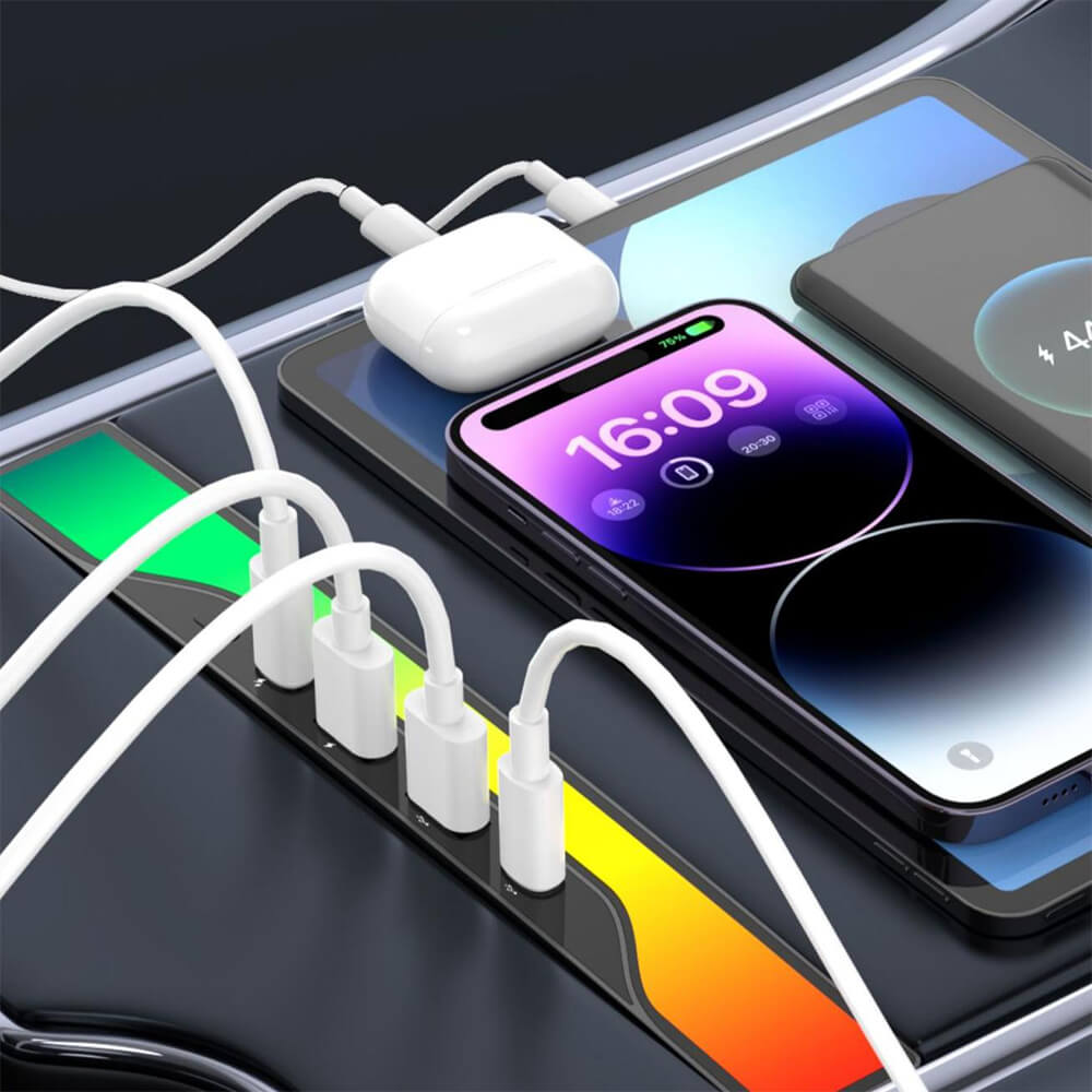 TESERY Center Console USB Hub with Ambient Lighting for Model 3/Y - Tesery Official Store