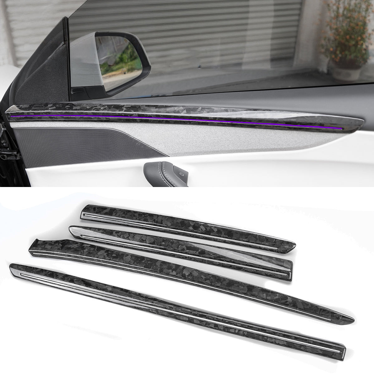 TESERY Dry Carbon Fiber Door Trim Cover for Tesla Model Y Juniper - Tesery Official Store