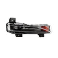 Mirrored bumper-light assembly with an amber section on the right and a rectangular inner light section.