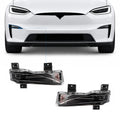 White Model X front diagram above two lower-light assemblies with a placement guide.