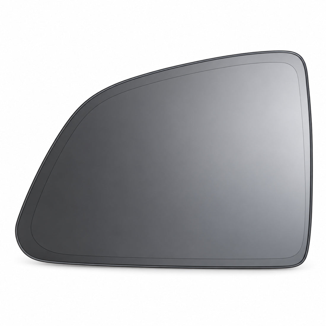 Left heated replacement mirror glass for Tesla Model Y, one insert on white background
