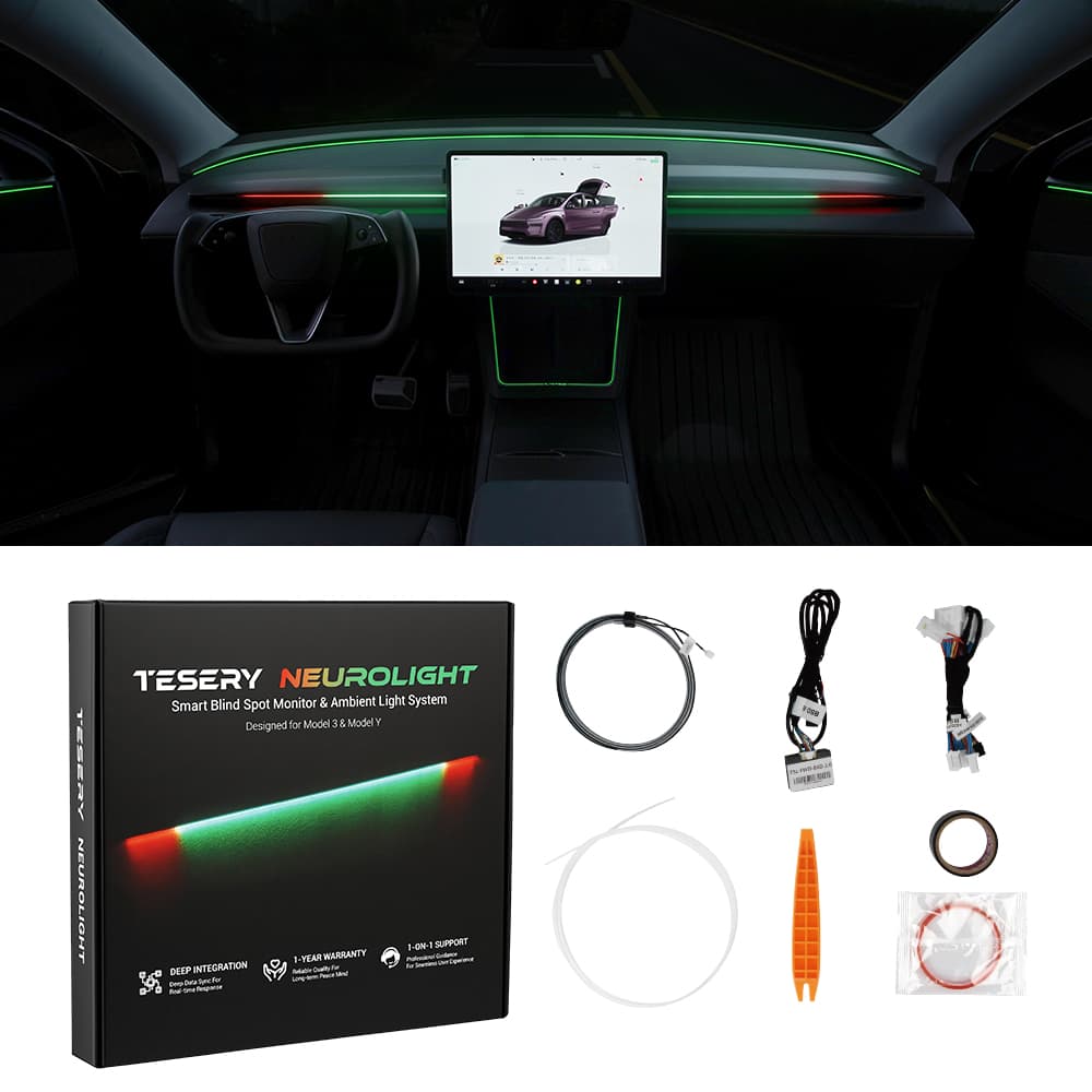 TESERY NeuroLight丨Model 3/Y Dashboard RGB Lights with Integrated BSD System - Tesery Official Store