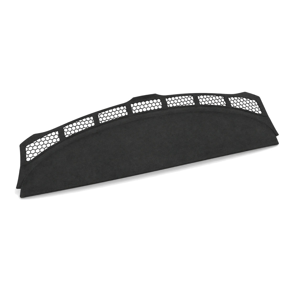 TESERY microfiber dashboard cover for Tesla Model 3 and Model Y, with seven honeycomb opening sections, on white.