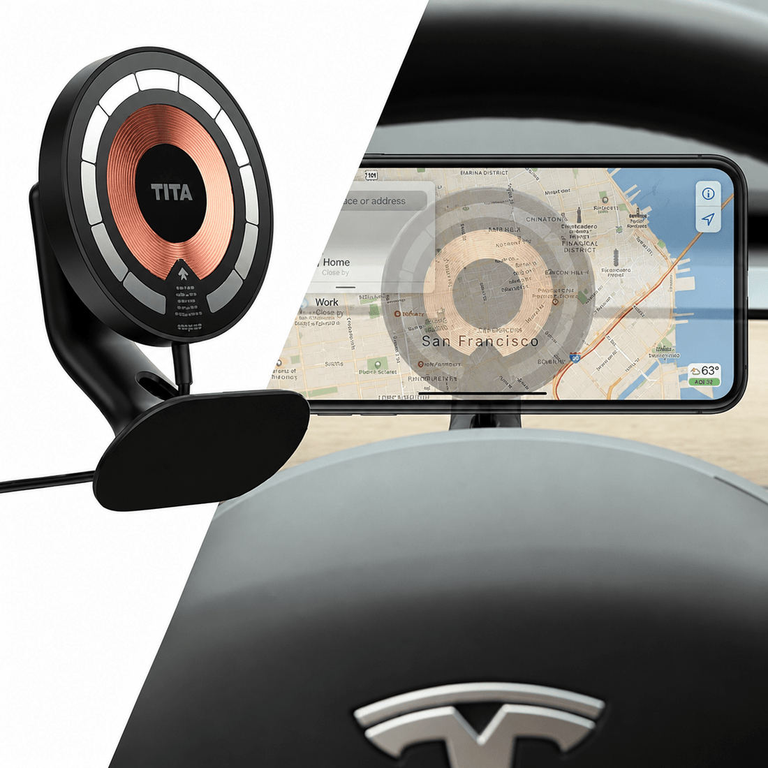 TITA Flexural - Magsafe Wireless Charging Phone Holder for Model Y/3 Highland - Tesery Official Store