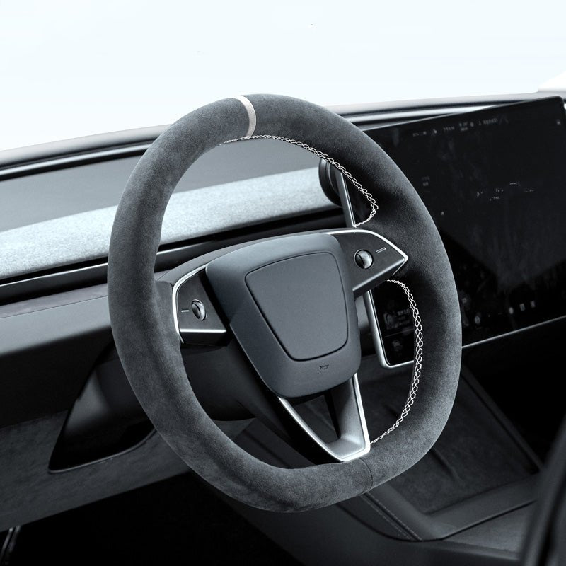 Tumbled Fur Steering Wheel Cover for Tesla New Model Y / Model 3 Highland - Tesery Official Store