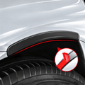 Wheel arch protector with an inset showing the red adhesive backing being peeled away