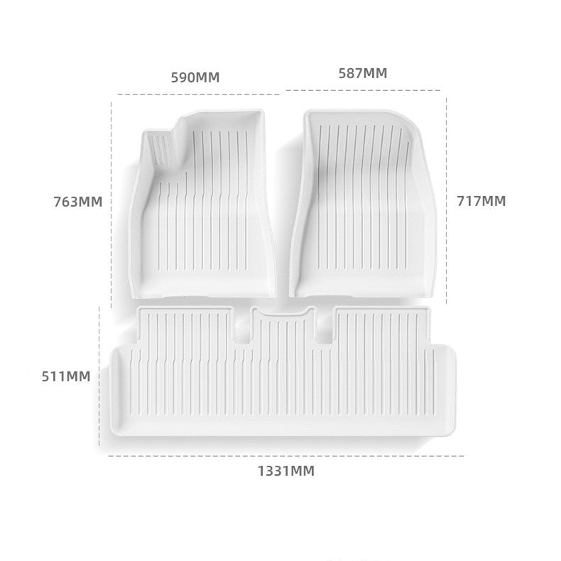 White TPE Floor Mats for Model 3 & Model Y - Tesery Official Store