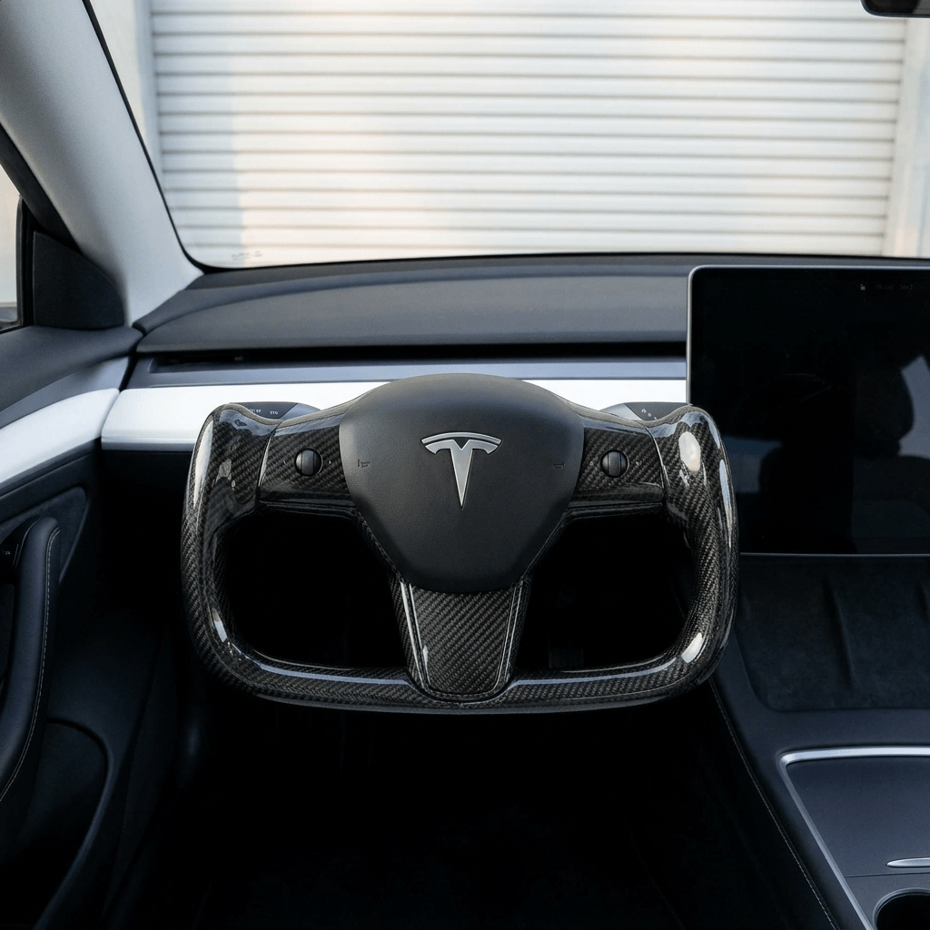 Yoke Full Carbon Fiber Steering Wheel for Tesla Model 3 / Y【Style 29】 - Tesery Official Store