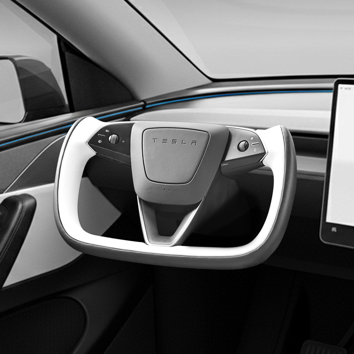 Yoke Steering Wheel for Model 3 Highland / Model Y Juniper【Two - Tone Style】 - Tesery Official Store