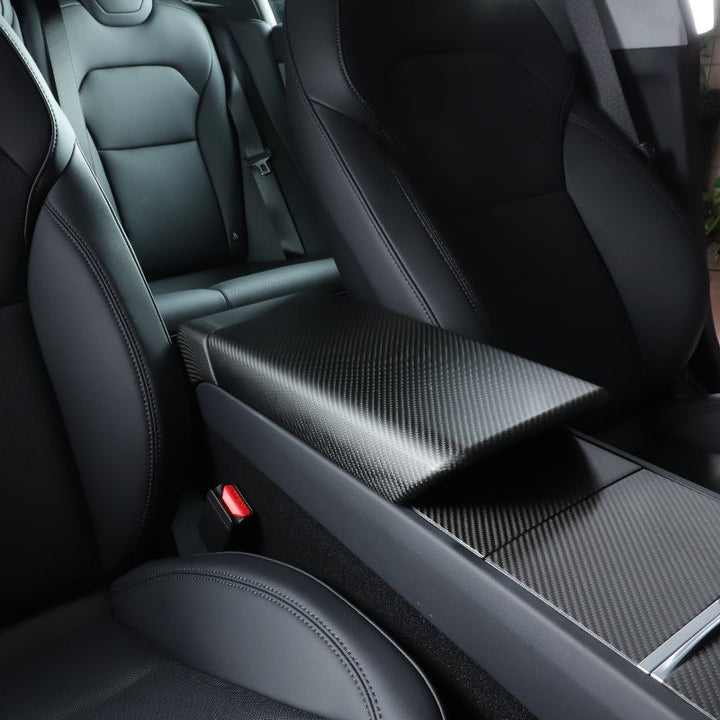 Carbon Fiber Armrest Cover For Tesla Model 3 Highland / Model Y - Tesery Official Store