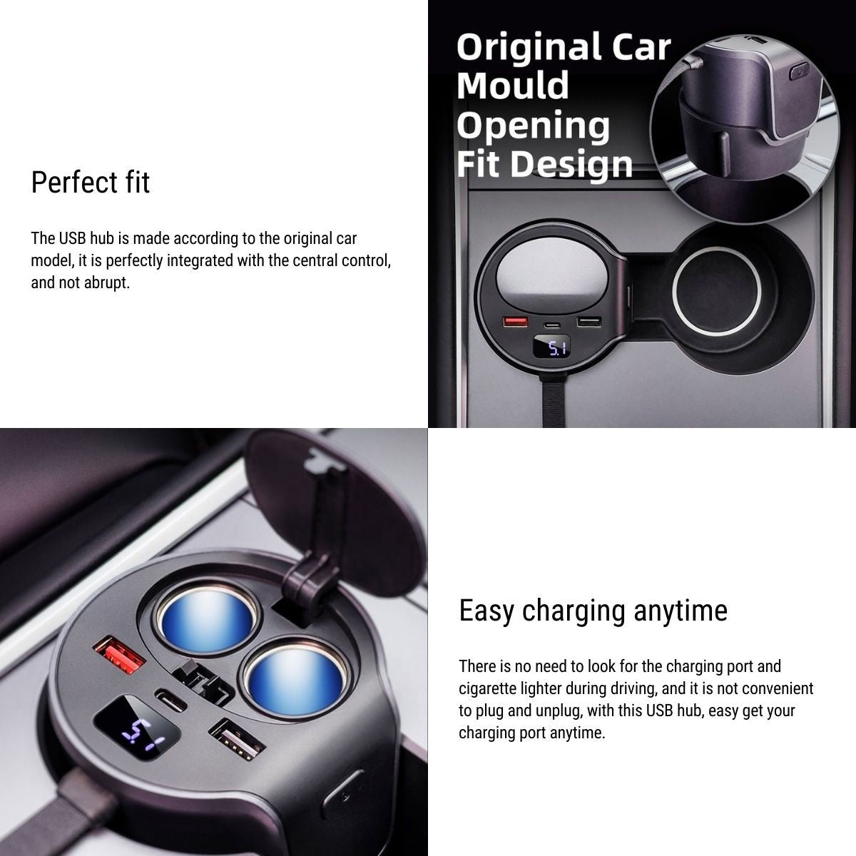 Cigarette Lighter hub adapter for Tesla Model 3/Y 2021-2023 - Tesery Official Store