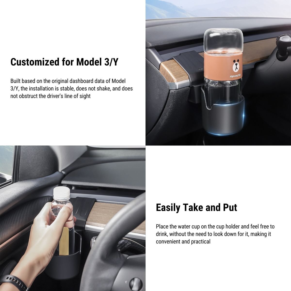 Dashboard Left Cup Holder for Tesla Model 3/Y - Tesery Official Store