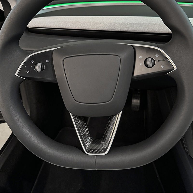Dry Carbon Fiber Steering Wheel V - Cover for Model 3 Highland & Model Y - Tesery Official Store