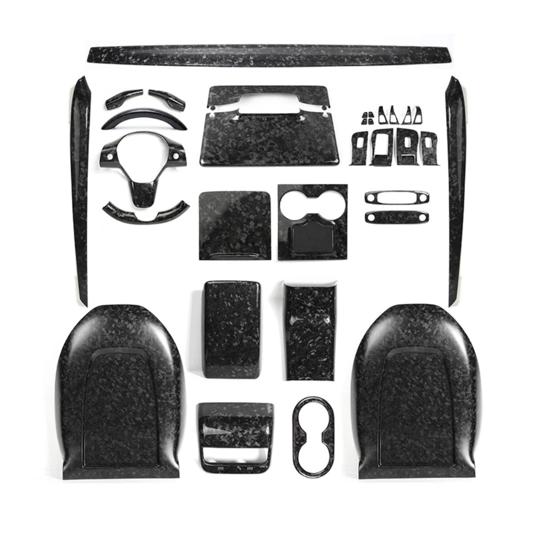 Genuine Forged Carbon Fiber Interior Mods Wrap Kit for Tesla Model 3 / Y - Tesery Official Store