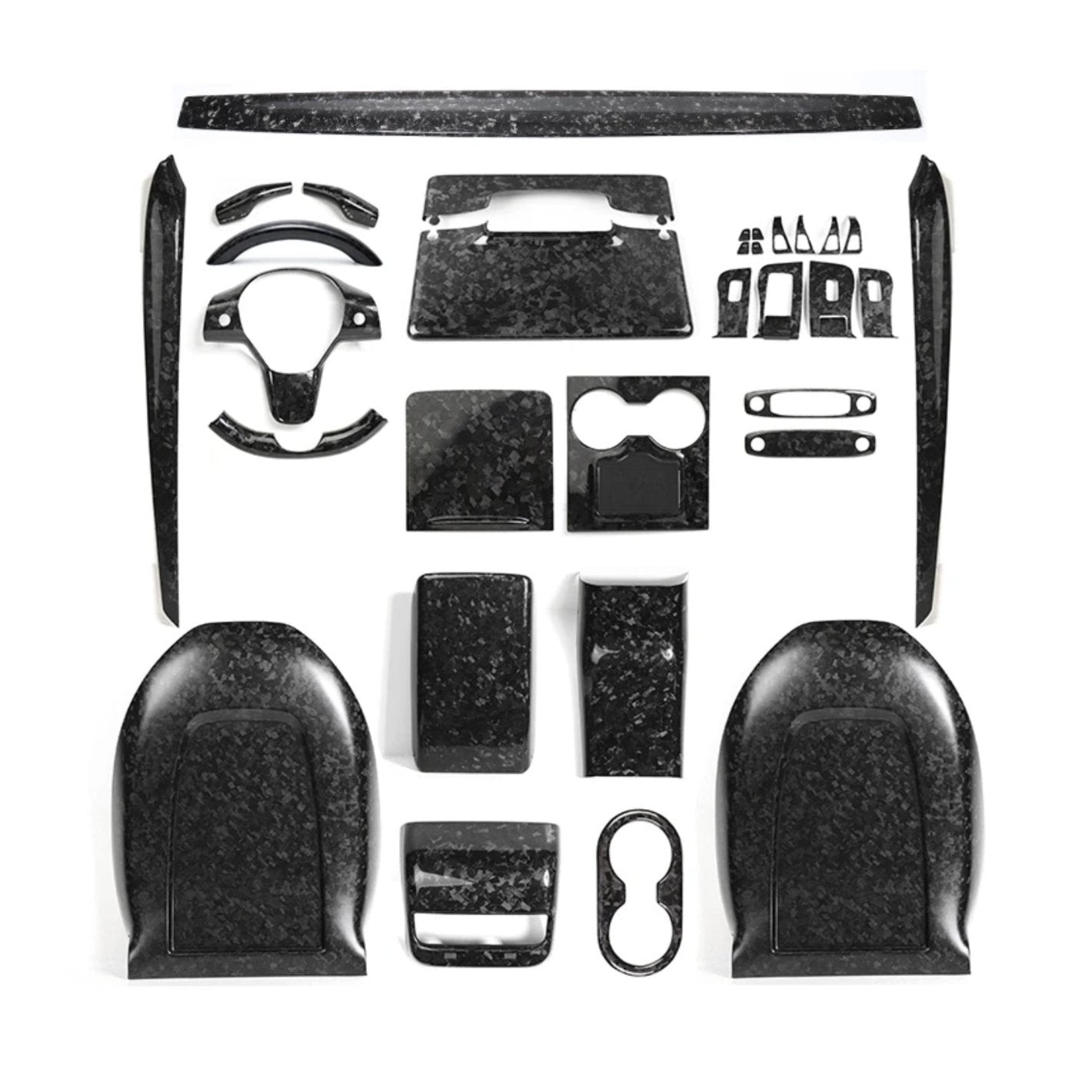 Genuine Forged Carbon Fiber Interior Mods Wrap Kit for Tesla Model 3 / Y - Tesery Official Store