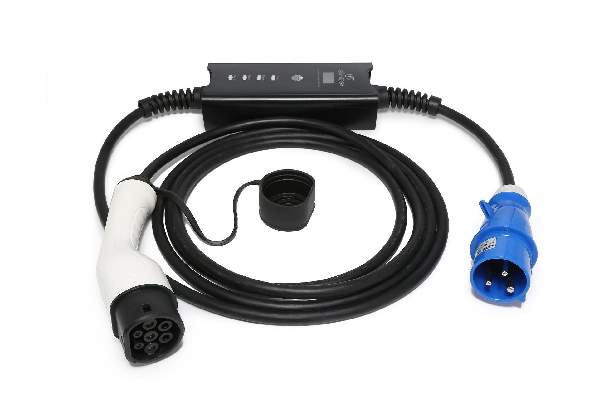Portable Type 2 Charger| 250V | 32A | 3 Pin Blue Industrial Plug | 16ft - Tesery Official Store