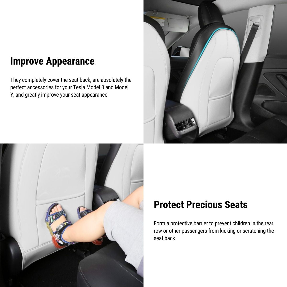 Seat Back Protector for Tesla Model 3 Highland 2023.11 - 2024 & Model Y 2020 - 2024（2pcs） - Tesery Official Store