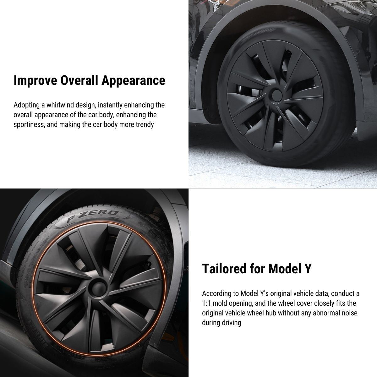 TESERY 19″ Gemini Dark Wheels Cover for Tesla Model Y (4PCS) - Tesery Official Store