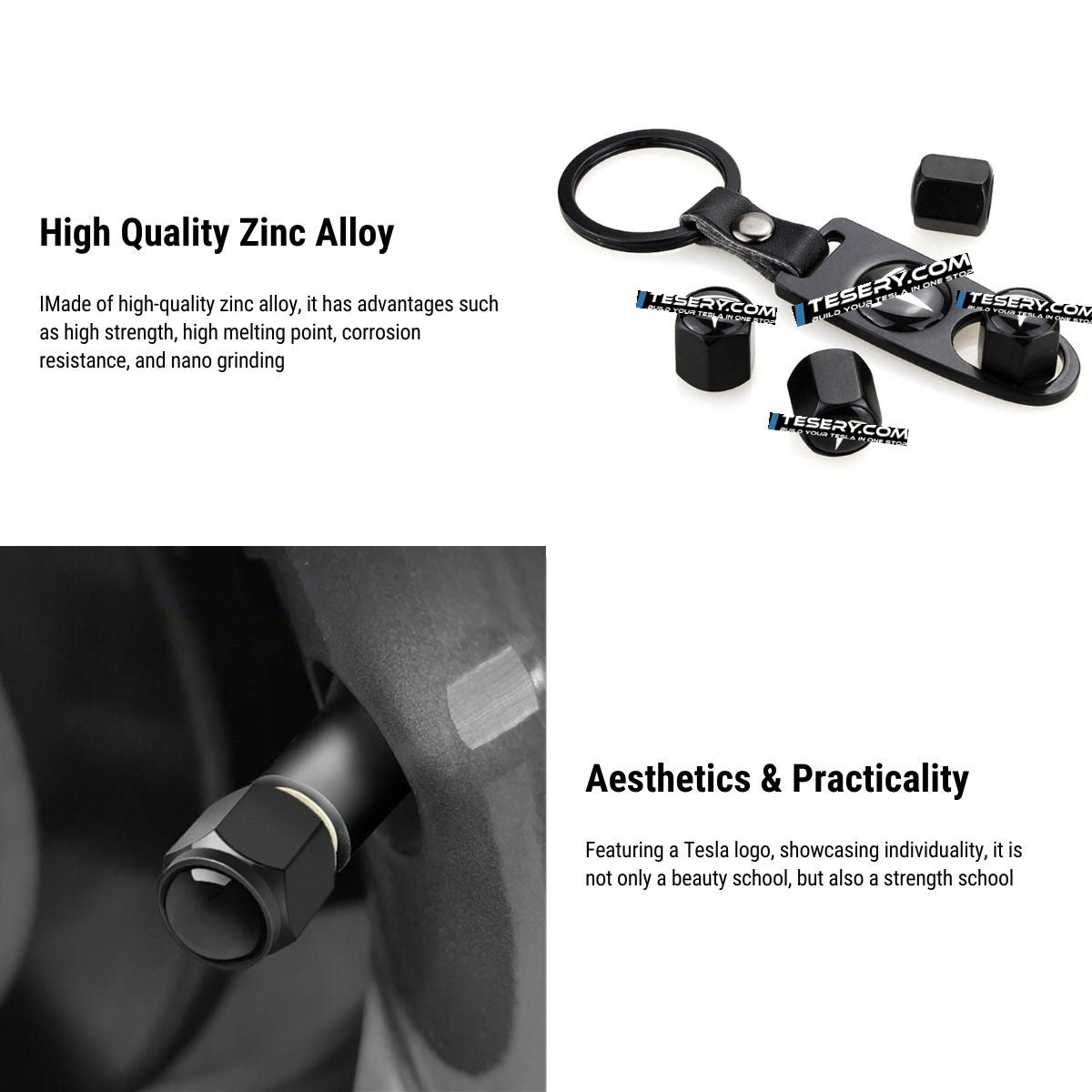 Tire Valve Caps for Tesla Model 3/Y/S/X - Tesery Official Store