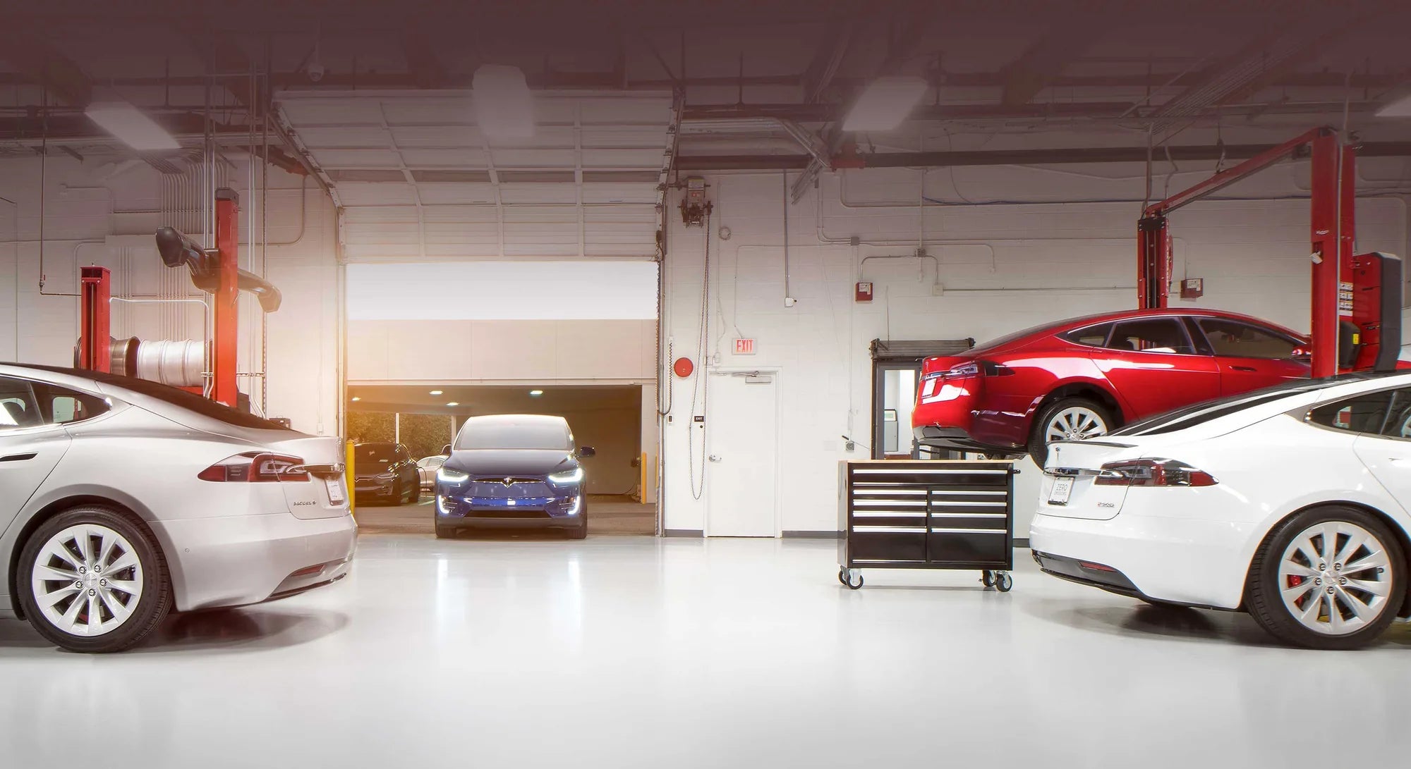 Professional automotive service workshop